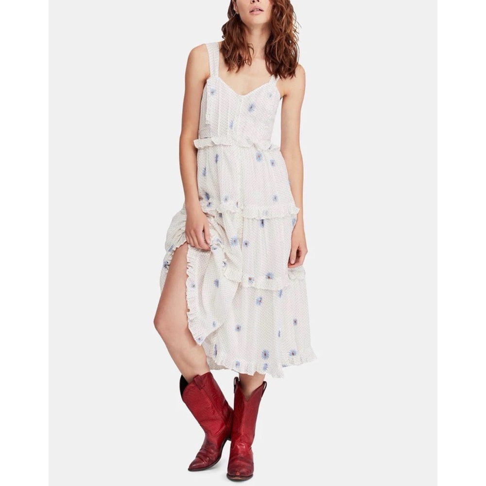 Free People Daisy Chain Cotton Midi Dress - Picture 2 of 10